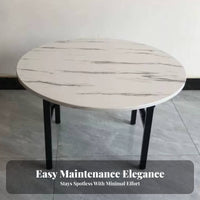 Foldable Design Fold-in-Half circular table Space-Saving foldable Dining Furniture Multi-Functional Indoor Furnishing Easy to stow for Apartment Dwellers, People with Small Living Spaces, Homeowners, Kitchen, Events