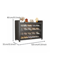 Steel Footwear Storage Unit with Doors Large Capacity Multi-Layer Shoe Rack Sturdy Construction Entryway Storage Cabinet for Families, Hallway