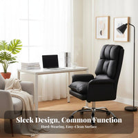 Adjustable Height High-Back Task Chair with Wheels Reclining Backrest Luxuriously Cushioned High-Back Recliner Soft Cushion Swivel Armchair Ergonomic Design for Gamers, Students, Dormitory, Study Room, Bedroom
