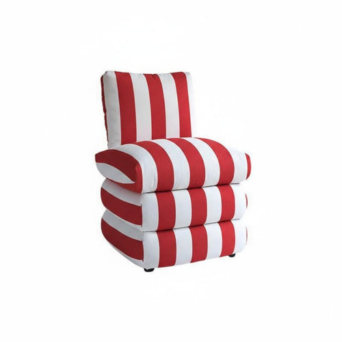 Contrast Stripe Stripe Accent Chair Stain-Resistant Fabric Striped Upholstered Armchair With Armrests Mid-Century Modernera