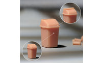 Unpainted Miniature Trash Bin Lidded Miniature Waste Bin Faceted Scene Ornament Plastic for Hobbyists, Tabletop Setups