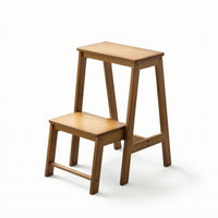 Folding Step Stool Freestanding Wooden Step Stool Solid Wood Furniture for Pantry