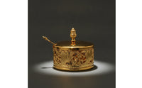 Ornate Sugar Bowl with Spoon Decorative Filigree Sugar Pot Long-Lasting Seasoning Jar Food-Safe for Hosts