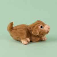 Dog Figurine with Fuzzy Compact Dog Figurine Cute Toy for Desk