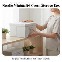 Collapsible Textile Box Portable Textile Storage Bin with Lid Multi-Purpose