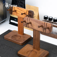 Espresso Portafilter Display Stand Solid Wood Vertical Storage Rack 51-58mm