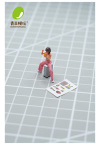 青豆模玩-1:64街头热狗&冰淇淋 1/64小比例微缩场景人偶模型