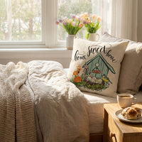 Easter Pillow Cover Removable Washable Decorative Throw Pillow Cover Zipper Sofa Pillow Cover for Renters, Living Room, Couch, Lounge Chair