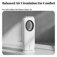 Water-Cooled Air Chiller Humidifier Function Portable Air Chiller Fan Low Noise Humidifying Bladeless Fan for Kids, Dorm Room, Bedroom, Office