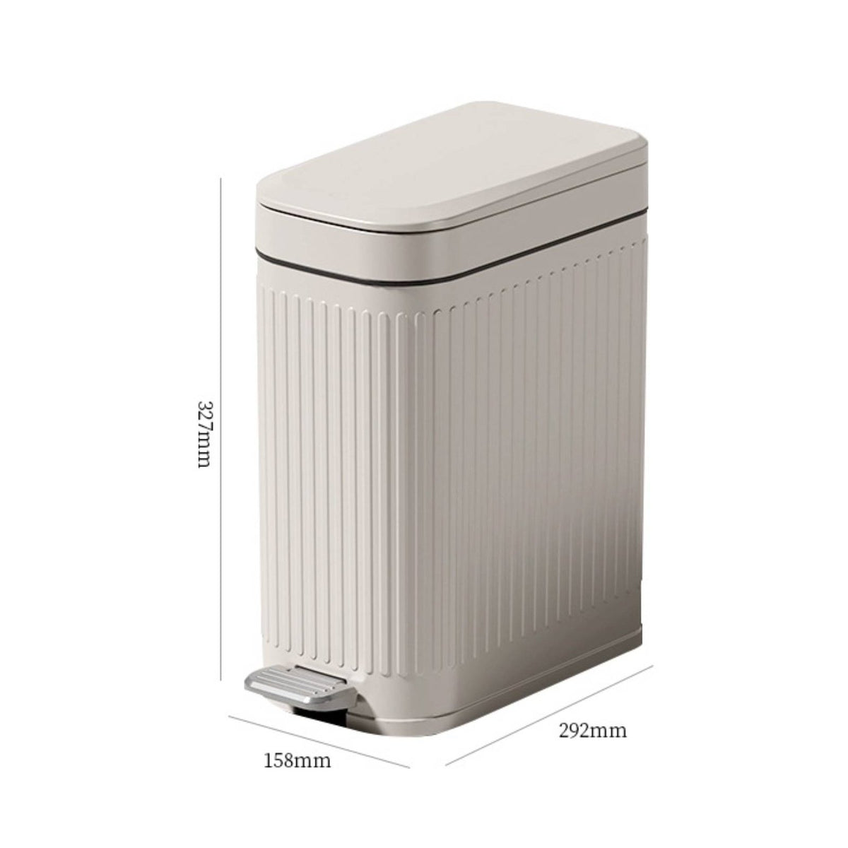 Double Lid Garbage Container Odor Seal Slim Step Trash Can Easy to Clean