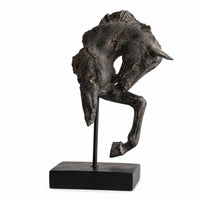 Horse Sculpture on Stand Tabletop Horse Statue with Base Textured Decor for Entryway, Desk, Bookshelf