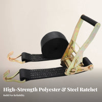 Polyester Strapping Ratchet Tie-down Strap High Break Strength Ratchet Tie-down Straps Long-Lasting for Vehicle Owners, Hauling Vehicle
