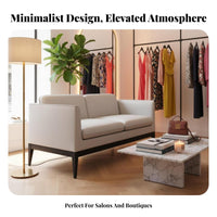 Light Luxury Design Modern Loveseat and Ottoman Luxuriously Cushioned Cushioning Reception Seating Minimalist Aesthetic Commercial Furniture Faux Leather Upholstery for Business Owners, Interior Designers, Apartment Dwellers, Beauty Salon, Waiting Room