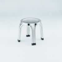 Backless Stainless Steel Stool Stable Round Metal Stool Sturdy Furniture Industrial for Kitchen, Cafe