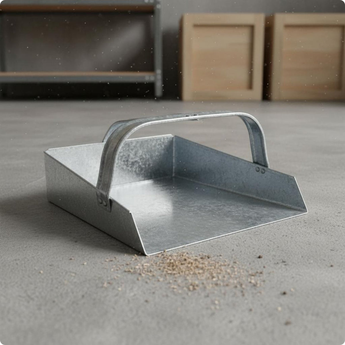 Galvanized Dustpan Reflective Metal Dust Pan Heavy Duty