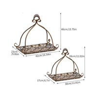 Golden Metal Tray Multi Purpose Decorative Iron Basket Stackable Gold Wire Basket for Hotel