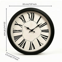 Distorted Timepiece Dial Non Ticking Wall Clock with Roman Numerals Quiet Sweep for Bedroom
