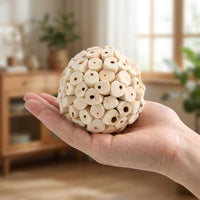 Parrot Chewing Toy Sola Ball, Sola Wood Parrot Gnawing Toy for Beak Grinding, Small and Medium Parrot Cage Toy for Energetic Bird Chewing