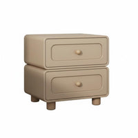 Streamlined Contemporary Design 2-Drawer End Table space-saving Size Nightstand Rounded Corners Storage Cabinet Multi-Purpose for Apartment Dwellers, Homeowners, Bedroom, Small Spaces, Dorm Room, Entryway