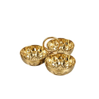 Faceted Three-Compartment Dish with Handle Long-Lasting 3-Compartment Condiment Bowl Compact Dipping Tray Food Safe for Home Dining