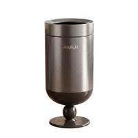 Modern Pedestal Trash Can Stylish Trash Can with Open Top Sleek Stainless Steel Waste Bin Narrow for Kitchen, Living Room, Office