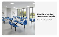 Space-Saving Design 4-Person Attached Seating Unit Easy to Clean Canteen Furniture long-lasting Construction Cafeteria Table for Students, restaurant patrons, Employees, School Lunchroom, Food Court, Break Room