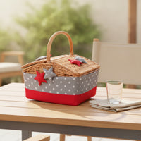 Handwoven Hamper with Handle Decorative Wicker Basket with Lid Versatile