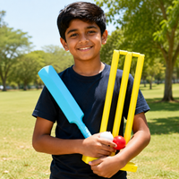 Cricket Set for Kids 7-14 Years, 58x8cm Complete Ball Game Set made of PP, for Indoor and Outdoor, with Bat, Stumps and Balls