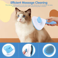 Complete Pet Grooming Kit with Self-Cleaning Brush and Nail Clippers (Blue)