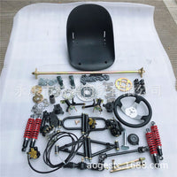 Custom Go-Kart with Triple Disc Brakes, Four Wheels, Front and Rear Suspension, Steering Wheel, 1m Rear Axle