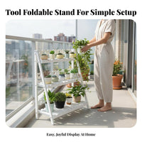 Foldable Lattice Rack Installationno-assembly Tiered Plant Holder Easy Assembly Multi-Tier Design for beyonddoor, Patio, Indoor