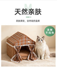 Cross-Border Fully Washable Pet Tent Striped Cat and Dog House for Small Dogs