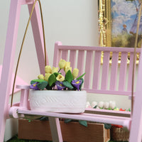 1:12娃娃屋dollhouse迷你家具花园微场景木质微缩工艺品秋千摆件