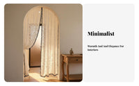 Translucent Floral Door Curtain Light Filtering Vintage Aesthetic Partition