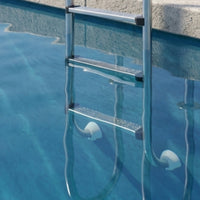 Stainless Steel 3-Step Pool Ladder Rustproof Pool Ladder with Step Pads Polished Long-Lasting for Swimming Pools