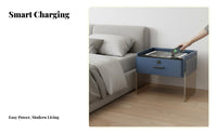 Transparent Floating End Table Wireless Charging Accent Table Fingerprint Lock