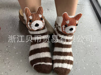 Animal Socks Christmas Knitted Floor Socks, Warm, Cute, Autumn/Winter
