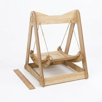 Wooden Cat Bed and Cat Cradle with Density Board, Freestanding Swing Style Indoor Furniture, Elevated Cat Hammock for Indoor Use, 2kg Weight