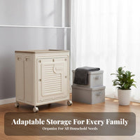 Collapsible Fabric Container Large Capacity Household Storage Clear View view panel