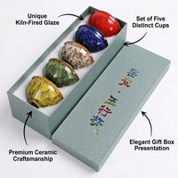Five Elements Ceramic Tea Cup Set, Japanese Style