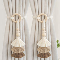 Simple Luxury Curtain Tieback Pair with Tassel Rope