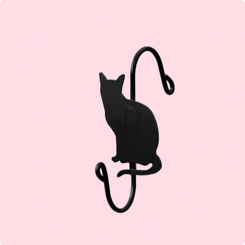 Feline Wall Hook Simple Outline Metal Feline Hook Creature-Shaped for Rail