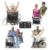 Wheelchair Storage Bag Multifunctional Armrest Hanging Bag with Cup Holder, Oxford Cloth Organizer