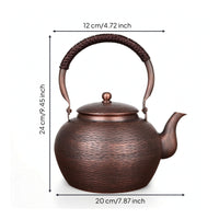 Copper Tea Kettle Thickened Hammered Copper Kettle Decorative Teapot with Lid for Home