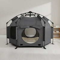 Hexagon Pet Fence Zippered Door Feline Playpen Breathable Mesh for Nursery