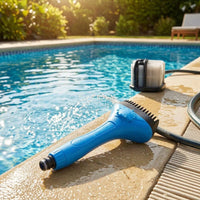 Handheld Pool Brush Connector Fitting Hose-Attached Pool Brush Black Bristles