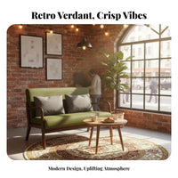 Upholstered Dining Armchair Retro Design Cafe Furniture Set stain-resistant Fabric Sturdy Metal Legs for Interior Designers