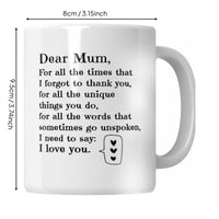 Mother's Day Mug Funny Quote Printed Message Cup for Mums