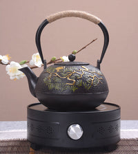 典工堂铁壶仿日本南部铸铁壶双铁松树仙鹤生铁壶 烧水壶 茶具茶壶
