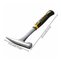High Carbon Steel Prospecting Hammer Anti-Slip Handle Geologist Hammer Single-Piece Forged for Prospectors